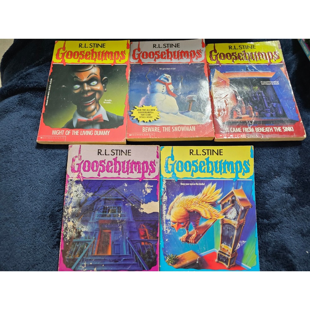 Vintage Goosebumps Book Lot R.L. Stine Night of the Living Dummy 5 Books 90s